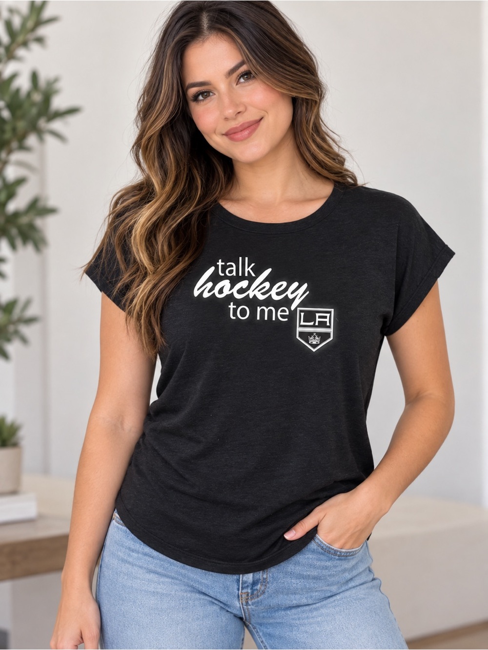Talk Hockey To Me LA Graphic Tee - Black